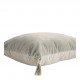 Housse de coussin MATTÉO en velours de coton et lin - Gris - 60 x 40 cm