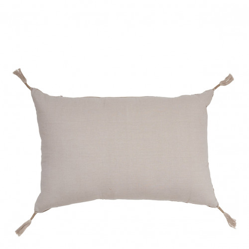 MATTÉO Cushion Cover in Cotton Velvet and Linen - Gray - 60 x 40 cm