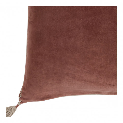 MATTÉO cushion cover in cotton velvet and linen - Terracotta - 50 x 50 cm