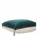 Housse de coussin MATTEO en velours de coton et lin - Pétrole - 50 x 50 cm