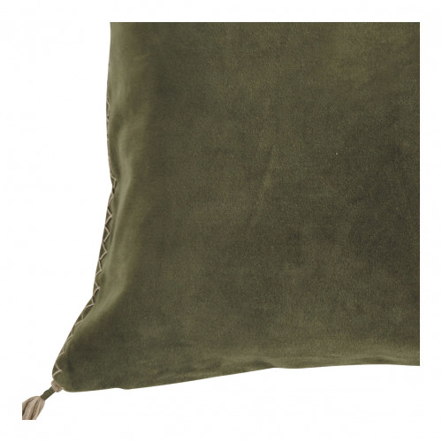 MATTÉO Cushion Cover in Cotton Velvet and Linen - Khaki - 50 x 50 cm