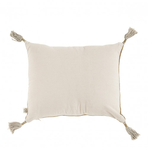 Housse de coussin MATTÉO en velours de coton et lin - Taupe - 30 x 40 cm