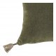 Housse de coussin MATTÉO en velours de coton et lin - Kaki - 30 x 40 cm