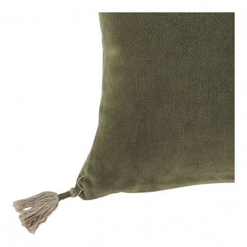 MATTÉO cushion cover in cotton velvet and linen - Khaki - 30 x 40 cm