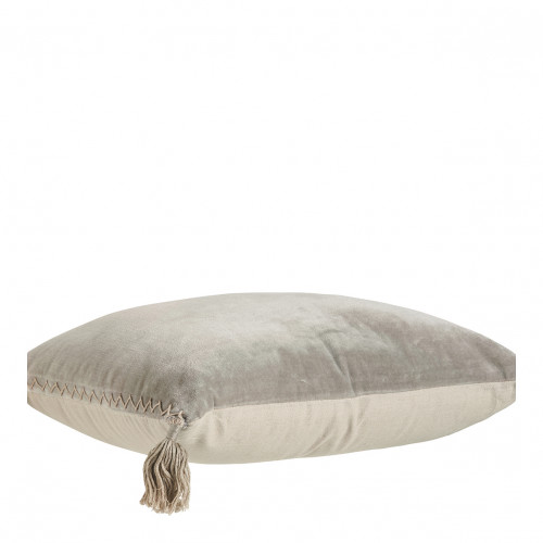 MATTÉO Cushion Cover in Cotton Velvet and Linen - Gray - 30 x 40 cm