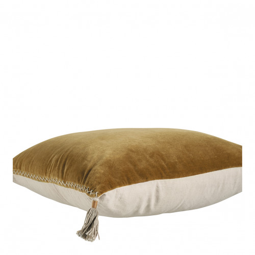 MATTÉO Cushion Cover in Cotton Velvet and Linen - Bronze - 30 x 40 cm