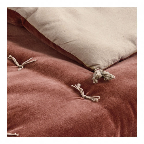 MATTÉO futon in cotton velvet and linen - 180 x 80 cm - Terracotta