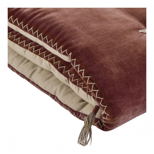 MATTÉO futon in cotton velvet and linen - 180 x 80 cm - Terracotta