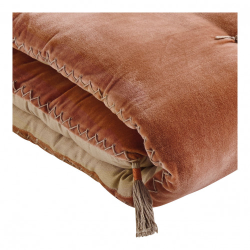MATTÉO futon in cotton velvet and linen - 180 x 80 cm - Blush