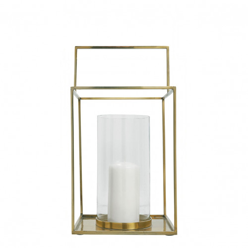 Set of 2 HECTOR lanterns in metal with brass finish