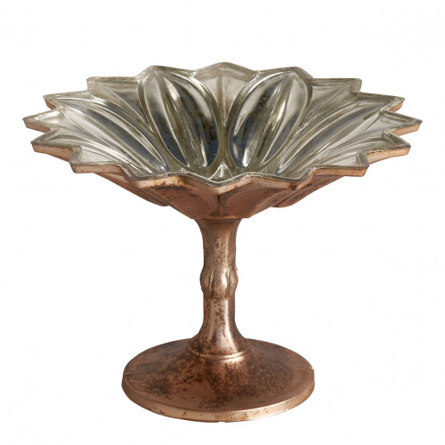 FLEUR Bowl in Mercury Glass Antique Silver - ⌀ 20 cm