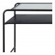 Bureau ERNEST en métal noir et plateau en verre