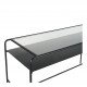Bureau ERNEST en métal noir et plateau en verre