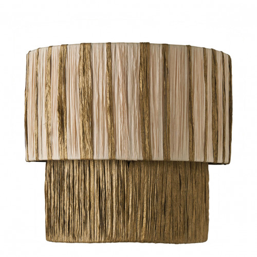 NIA Non-Electrified Raffia Wall Sconce - Gold and Natural