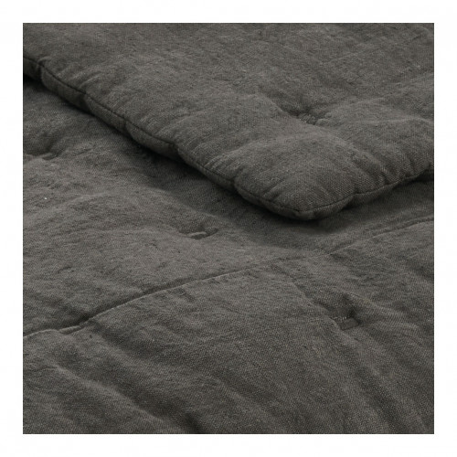 Couvre-lit CHLOE en lin lavé - Gris charbon - 230 x 180 cm
