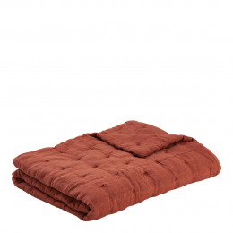 CHLOÉ Washed Linen Bedspread - 230 x 180 cm - Burnt Orange