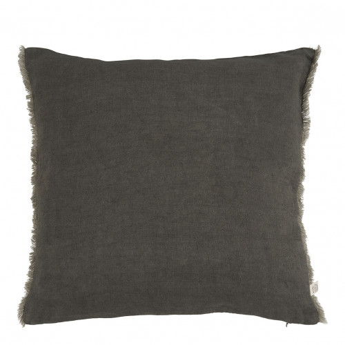 Housse de coussin CHLOÉ en lin lavé - Gris charbon - 50 x 50 cm