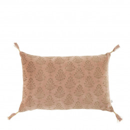 AURORE cushion cover in velvet - Pink and gold - 60 x 40 cm