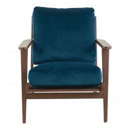JULES Armchair in velvet - Midnight blue