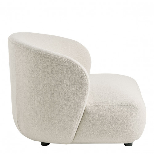 Fauteuil LISETTE large en bouclette - Crème