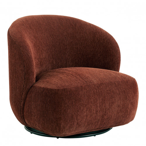 LISETTE armchair in corduroy velvet - Brick red