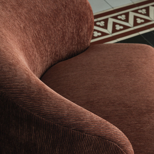 LISETTE armchair in corduroy velvet - Brick red