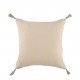 Housse de coussin MATTÉO en velours de coton et lin - Gris charbon - 50 x 50 cm