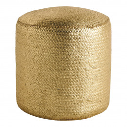 APOLLO round jute pouf - Golden - ø 40 x 40 cm