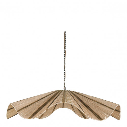AIDA pendant light in raffia - Golden and natural - ø 110 x 21 cm