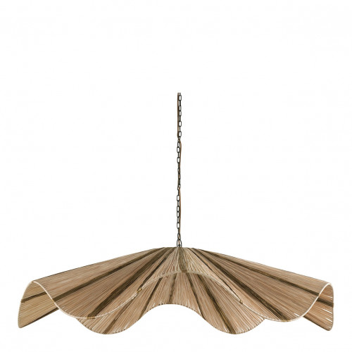 AIDA pendant light in raffia - Golden and natural - ø 110 x 21 cm