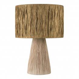 IDUN-Lot 2 - Lampe de chevet trépied bois blanc d'ivoire
