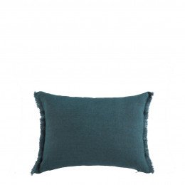 Housse de coussin CHLOÉ en lin lavé - Pétrole - 30 x 40 cm