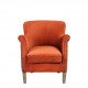 Fauteuil CLAUDE velours Orange brûlé