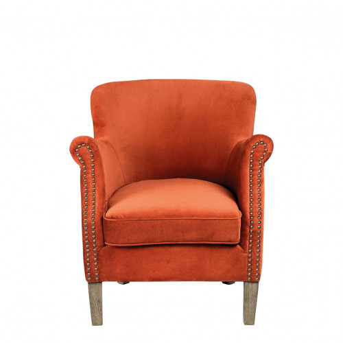 CLAUDE armchair Burnt orange velvet