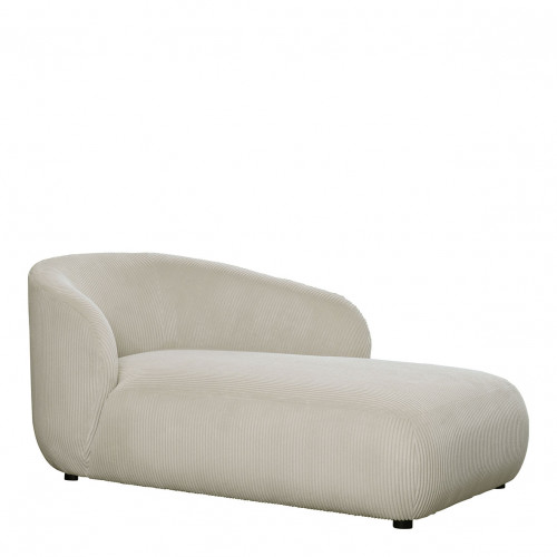 LISETTE chaise longue in ribbed velvet - Cream