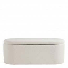 Banc coffre LISETTE en bouclette - Crème