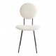 Chaise COLETTE en bouclette et métal - Crème