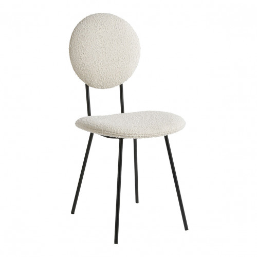 COLETTE Chair in bouclé and metal - Cream