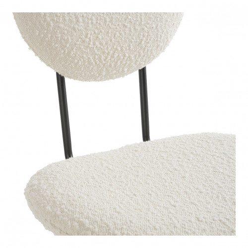 COLETTE Chair in bouclé and metal - Cream
