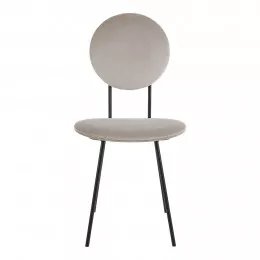Chaise COLETTE en velours et métal - Gris perle