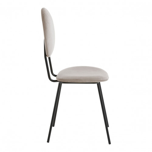 COLETTE Velvet and Metal Chair - Pearl Gray