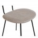 Chaise COLETTE en velours et métal - Gris perle