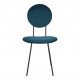 Chaise COLETTE en velours et métal - Bleu nuit