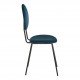 Chaise COLETTE en velours et métal - Bleu nuit