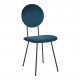 Chaise COLETTE en velours et métal - Bleu nuit