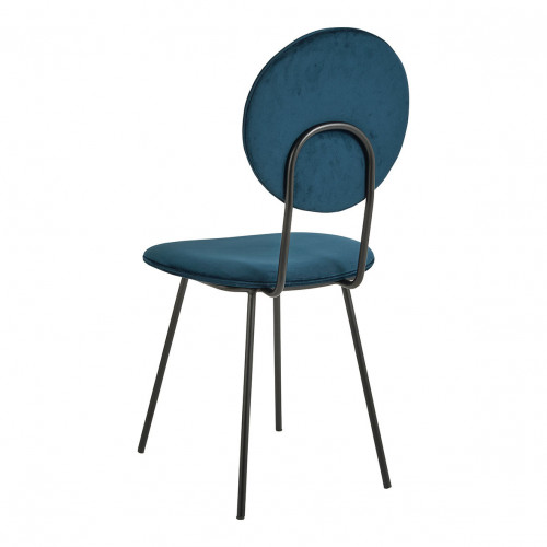 COLETTE Chair in velvet and metal - Midnight blue