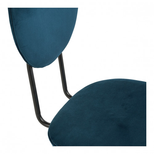 Chaise COLETTE en velours et métal - Bleu nuit