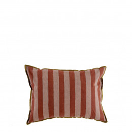 Housse de coussin BAYADERE en coton - Nude et rouge brique - 40 x 30 cm