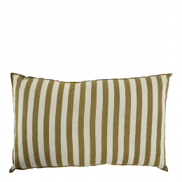 Housse de coussin BAYADÈRE en coton - Crème et cumin - 80 x 50 cm