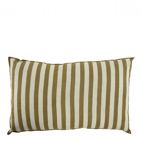 Housse de coussin BAYADÈRE en coton - Crème et cumin - 80 x 50 cm